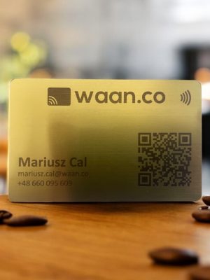 Metalowa Wizytówka NFC z Twoim Logo + Projekt | Grawerowana Laserowo