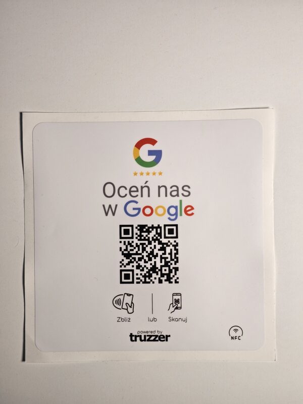 Naklejka QR + NFC Oceń nas na Google - obrazek 3