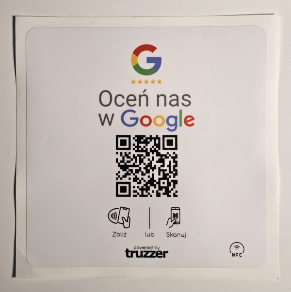 Naklejka QR + NFC Oceń nas na Google