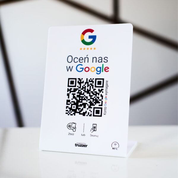 Stand NFC Personalizowany Oceń nas na Google Duży